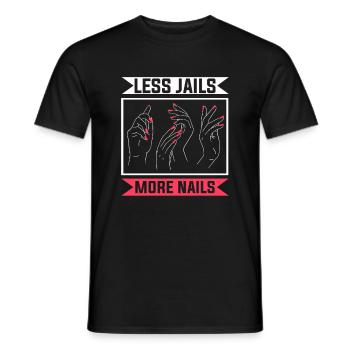 Nail Tech Manicure Nail Technician - Men's T-Shirt - black - Front - AI Model Male 178 light (178cm)