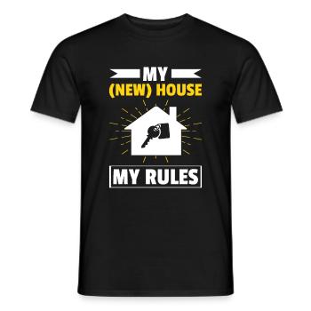 Nouveau propriétaire Propriétaire d’une maison Propriétaire d’une maison - T-shirt homme - noir - Devant - AI Model Male 178 light (178cm)