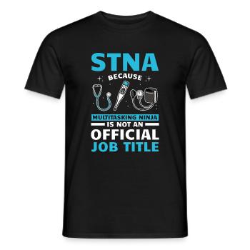 STNA Certified Nursing Assistant - Men's T-Shirt - black - Front - AI Model Male 178 light (178cm)
