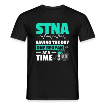 STNA Certified Nursing Assistant - Men's T-Shirt - black - Front - AI Model Male 178 light (178cm)
