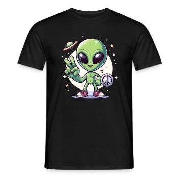 Alien de dessin animé - T-shirt homme - noir - Devant - AI Model Male 178 light (178cm)
