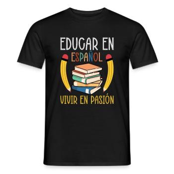 Spanish Teacher Maestra Bilingual Teacher - Men's T-Shirt - black - Front - AI Model Male 178 light (178cm)