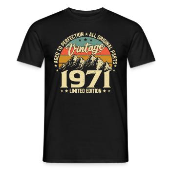 Zur Perfektion gereift 1971 53. Geburtstag Jahrgang - Männer T-Shirt - Schwarz - Vorne - AI Model Male 178 light (178cm)