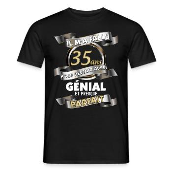 Geburtstag 35 Jahre alter Awesome Man Onkel Opa - Männer T-Shirt - Schwarz - Vorne - AI Model Male 178 light (178cm)
