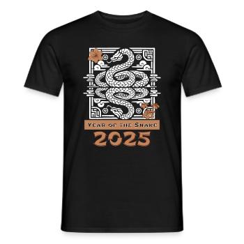 Year Of The Snake 2025 Chinesisches Horoskop - Männer T-Shirt - Schwarz - Vorne - AI Model Male 178 light (178cm)