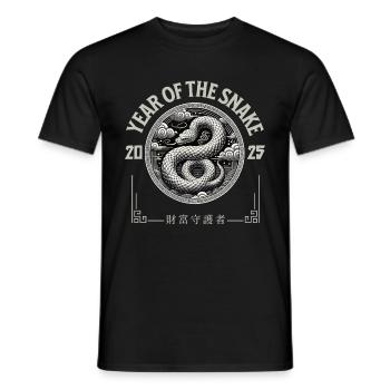 Year Of The Snake 2025 Chinesisches Horoskop - Männer T-Shirt - Schwarz - Vorne - AI Model Male 178 light (178cm)