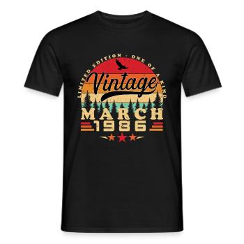 Mars 1986 anniversaire Mars 1986 Mars - T-shirt homme - noir - Devant - AI Model Male 178 light (178cm)