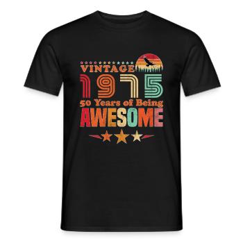 Jahrgang 1975 Geburtstag 50 Jahre Großartigkeit - Männer T-Shirt - Schwarz - Vorne - AI Model Male 178 light (178cm)