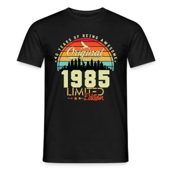 40th Anniversary Gift Husband Original 1985 - Men's T-Shirt - black - Front - AI Model Male 178 light (178cm)
