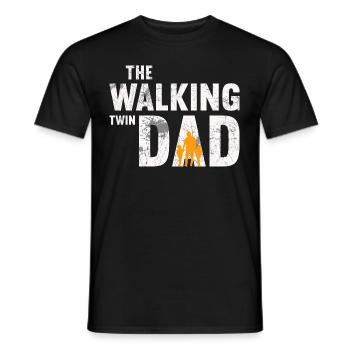 Père de jumeaux - Le motif du père jumeau qui marche - T-shirt homme - noir - Devant - AI Model Male 178 light (178cm)
