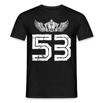 53 Number crown - Men's T-Shirt - black - Front - AI Model Male 178 light (178cm)