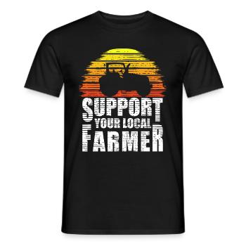 Support Farmer Protests Agrar Europa Demonstration - Männer T-Shirt - Schwarz - Vorne - AI Model Male 178 light (178cm)