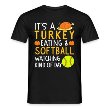 Erntedankfest - Baseball Softball Geschenk - Männer T-Shirt - Schwarz - Vorne - AI Model Male 178 light (178cm)