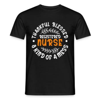 Idée cadeau infirmière bénie - T-shirt homme - noir - Devant - AI Model Male 178 light (178cm)