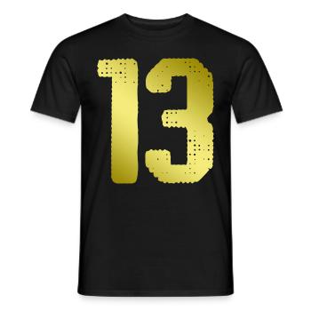 13 Zahl Trikot - Männer T-Shirt - Schwarz - Vorne - AI Model Male 178 light (178cm)
