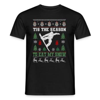 Snowboard Weihnachtsoutfit für den Winterurlaub - Männer T-Shirt - Schwarz - Vorne - AI Model Male 178 light (178cm)