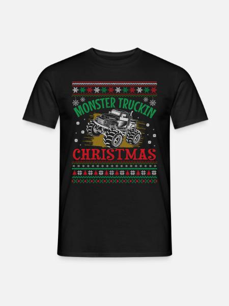 Monstertruck Outfit - Weihnachtsstyle Männer - Männer T-Shirt - Schwarz