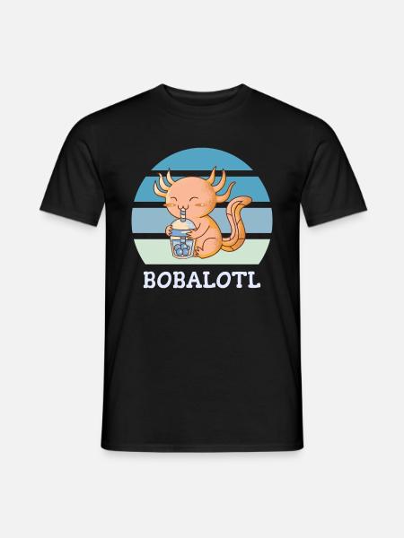 Boba Bubble Tea Axolotl Bobalotl - T-shirt homme - noir
