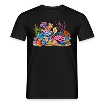 Aquarium Aquarist Coral Fragging - Men's T-Shirt - black - Front - AI Model Male 178 light (178cm)