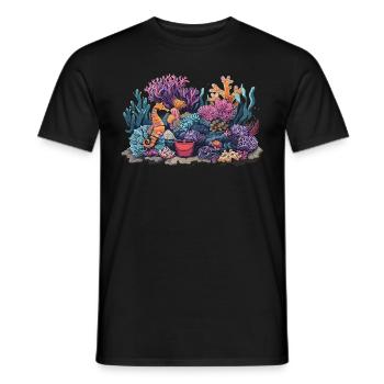 Aquarium Aquarist Coral Fragging - Men's T-Shirt - black - Front - AI Model Male 178 light (178cm)