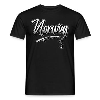 Norvège Pêche - T-shirt homme - noir - Devant - AI Model Male 178 light (178cm)