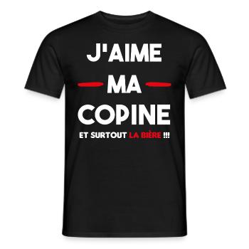 Geschenk lustig Liebe Paar Bier beauf - Männer T-Shirt - Schwarz - Vorne - AI Model Male 178 light (178cm)