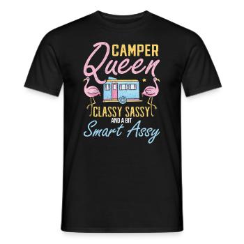 Camper Queen Classy Sassy Smart Assy Camping - Männer T-Shirt - Schwarz - Vorne - AI Model Male 178 light (178cm)