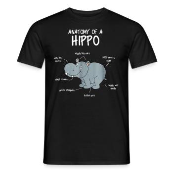 Hippo, cadeau drôle de T-shirt d'hippopotame - T-shirt homme - noir - Devant - AI Model Male 178 light (178cm)