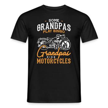 Biker Real Grandpas Ride Motorcycles Grandpa - Men's T-Shirt - black - Front - AI Model Male 178 light (178cm)