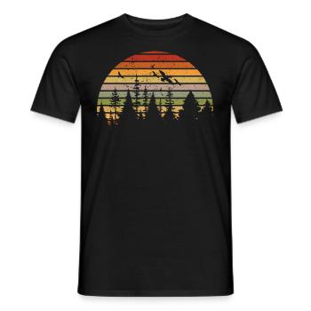 Retro Wald Outdoor Wandern Natur - Männer T-Shirt - Schwarz - Vorne - AI Model Male 178 light (178cm)