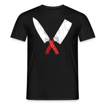 Kochmesser gekreuzt - Männer T-Shirt - Schwarz - Vorne - AI Model Male 178 light (178cm)