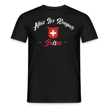 allez les Rougets. Les supporters suisses - T-shirt homme - noir - Devant - AI Model Male 178 light (178cm)