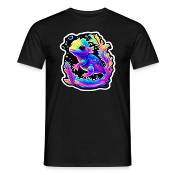 Space Fish Axolotl - T-shirt homme - noir - Devant - AI Model Male 178 light (178cm)