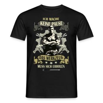 ICH MACHE KEINE PAUSE - Männer T-Shirt - Schwarz - Vorne - AI Model Male 178 light (178cm)