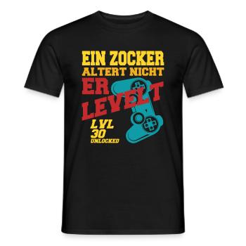 EIN ZOCKER ALTERT NICHT. 30. Geburtstag Geschenk. - Männer T-Shirt - Schwarz - Vorne - AI Model Male 178 light (178cm)