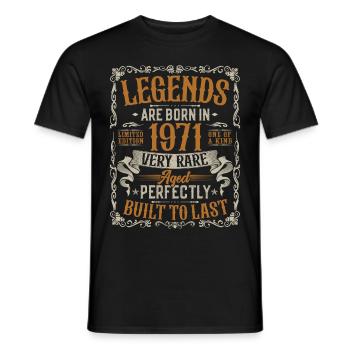 Jahrgang 1971 geboren Vintage Geburtstag Geschenk - Männer T-Shirt - Schwarz - Vorne - AI Model Male 178 light (178cm)