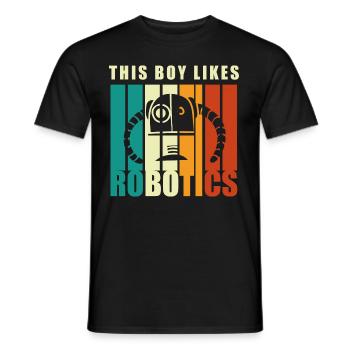 Junge mag Robotik Mechaniker Ingenieur Student - Männer T-Shirt - Schwarz - Vorne - AI Model Male 178 light (178cm)
