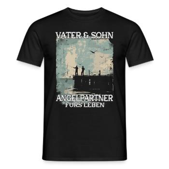 Père et fils en tant que partenaires de pêche - T-shirt homme - noir - Devant - AI Model Male 178 light (178cm)