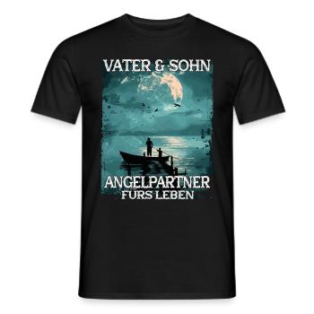 Père et fils en tant que partenaires de pêche - T-shirt homme - noir - Devant - AI Model Male 178 light (178cm)