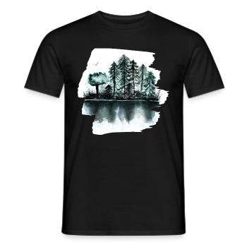 forêt - T-shirt homme - noir - Devant - AI Model Male 178 light (178cm)