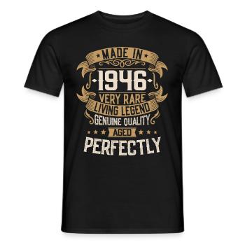 1946 Jahrgang geboren Geburtstag Geschenk - Männer T-Shirt - Schwarz - Vorne - AI Model Male 178 light (178cm)