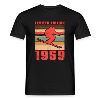 Ski Skifahrer Biathlon Wintersport Geburtstag 1959 - Männer T-Shirt - Schwarz - Vorne - AI Model Male 178 light (178cm)