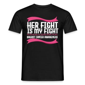 His fight is our fight - Cancer - Men's T-Shirt - black - Front - AI Model Male 178 light (178cm)