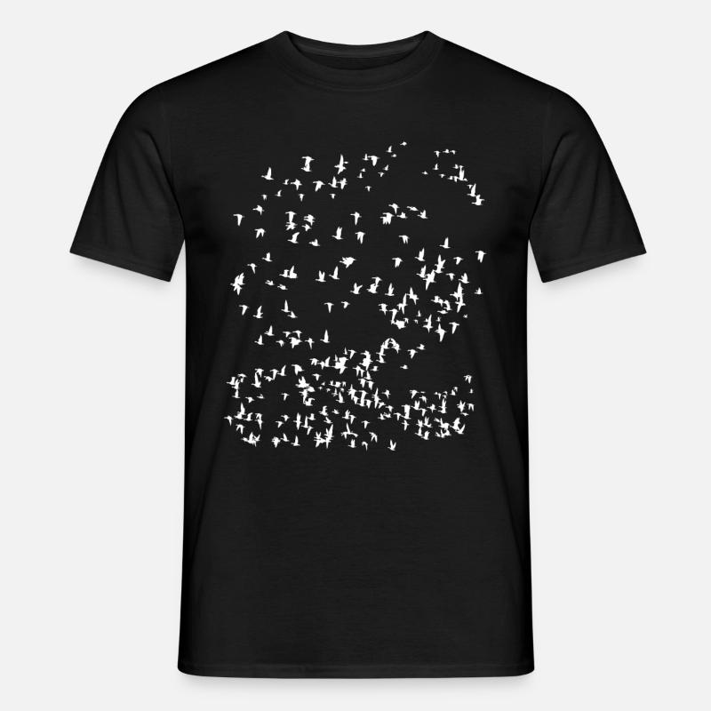 Vogelzug minimalistic Design - Männer T-Shirt - Schwarz