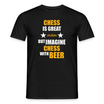 Bière d'échecs - T-shirt homme - noir - Devant - AI Model Male 178 light (178cm)