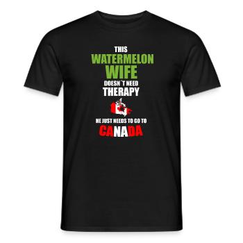 Pastèque épouse Canada - T-shirt homme - noir - Devant - AI Model Male 178 light (178cm)