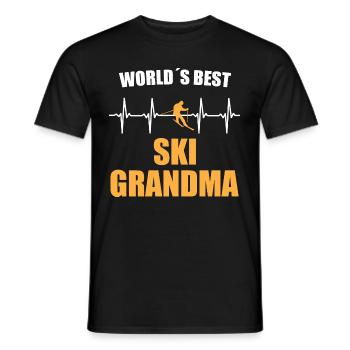 Ski grand-mère battement de coeur - T-shirt homme - noir - Devant - AI Model Male 178 light (178cm)
