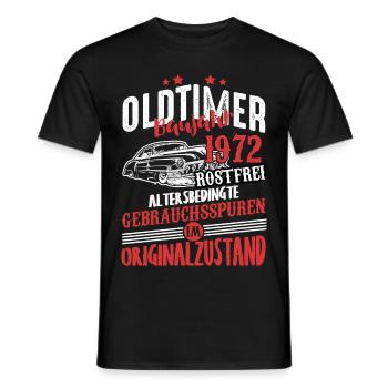 Oldtimer Baujahr 1972 Geburtstag T-Shirt - Männer T-Shirt - Schwarz - Vorne - AI Model Male 178 light (178cm)