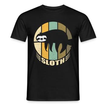 Sloth Retro Sloth Funny Gift Idea Present - Men's T-Shirt - black - Front - AI Model Male 178 light (178cm)
