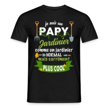 Papy jardinier, humour cadeau grand père - T-shirt homme - noir - Devant - AI Model Male 178 light (178cm)